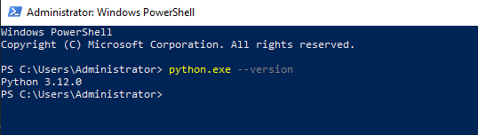 Check that Python is available and working.